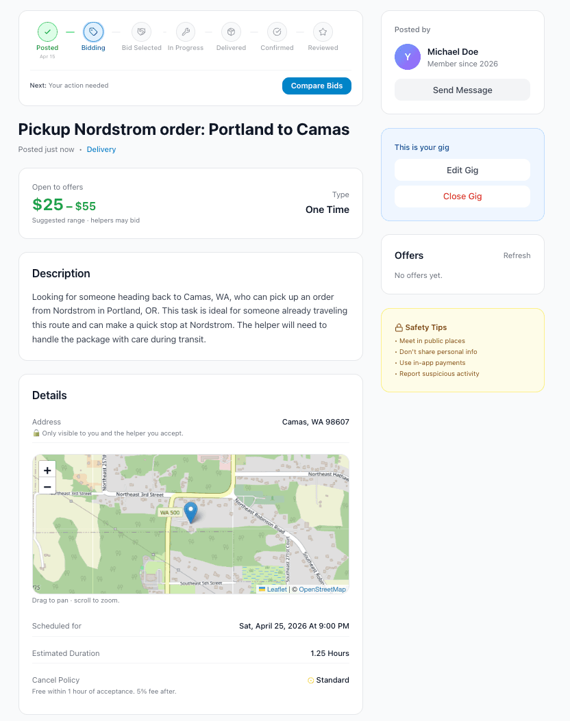 AI-structured task ready to post