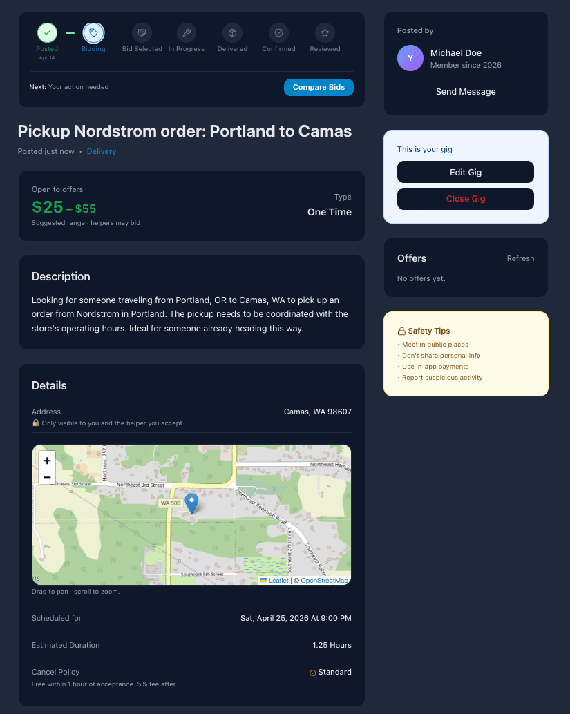 AI-structured task ready to post